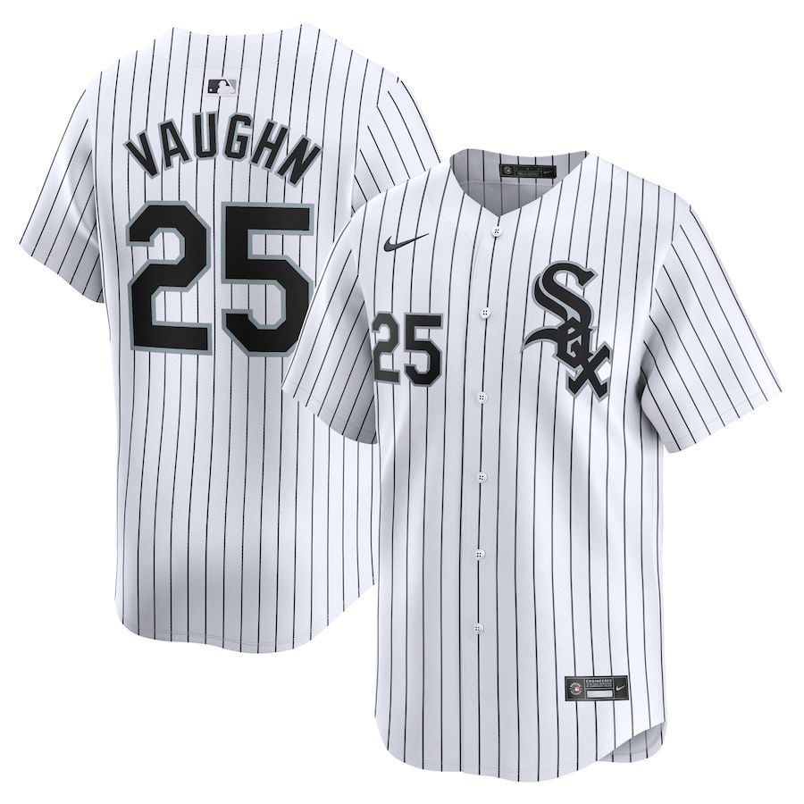 Men Chicago White Sox 25 Andrew Vaughn Nike White Home Limited Player MLB Jersey